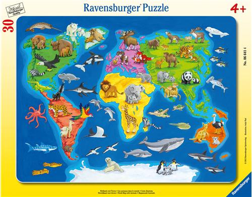 Ravensburger Puzzle Cadre Animaux du monde 30 pièces